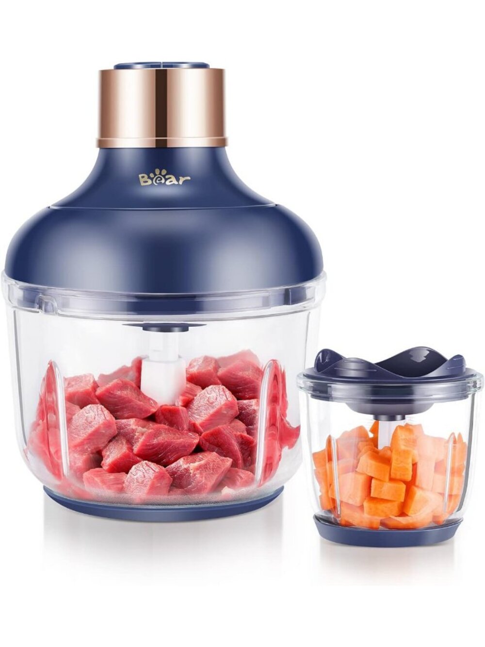 Electric Food Processor & Chopper, 8-Cup & 2.5-Cup Bowls, 400W, 2-Speed Blades